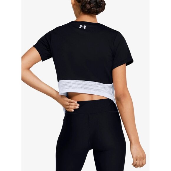NWT Under Armour Womens XL HeatGear Mesh Panel Short Sleeve Loose T-Shirt Black - Picture 3 of 7